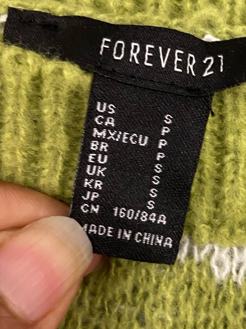 Green Knit Sweater with White Stripe - Picture 5 of 5